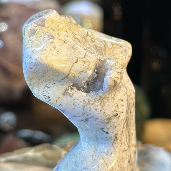 Ocean Jasper Crystal Female Body Carving With Druzy! - Picture 3 of 10